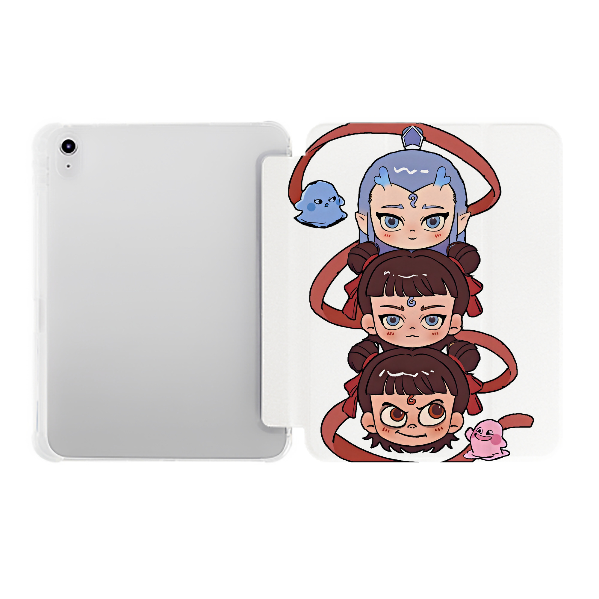 （画像用） Ne Zha 2 ナタ 魔童の大暴れ IPad ケース ペン収納付き 三つ折りスタンド PUレザー×シリコン 対応機種9.5/10.5/10.9インチ